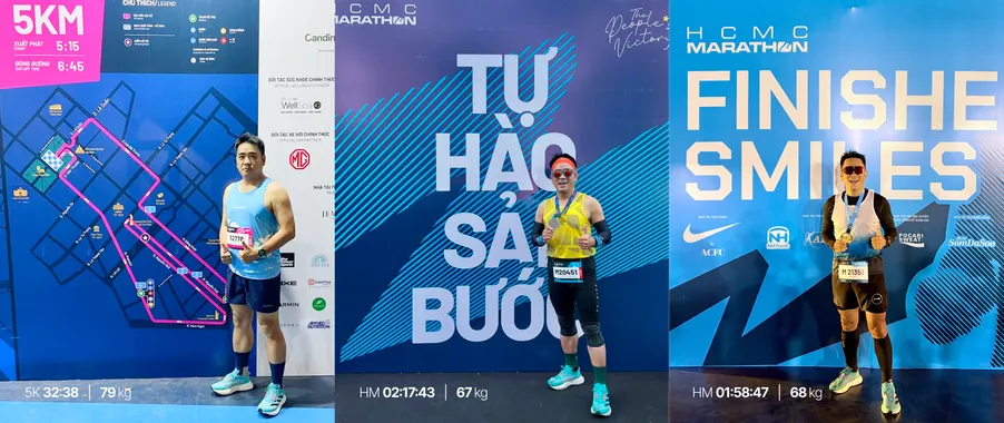 Ba khoảnh khắc của Thuận tại HCMC Marathon