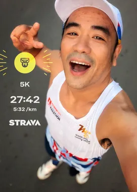 Thuận sau buổi chạy với kỷ niệm 5 km